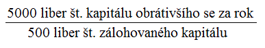 5000 liber t. kapitlu obrtivho se za rok /500 liber t. zlohovanho kapitlu