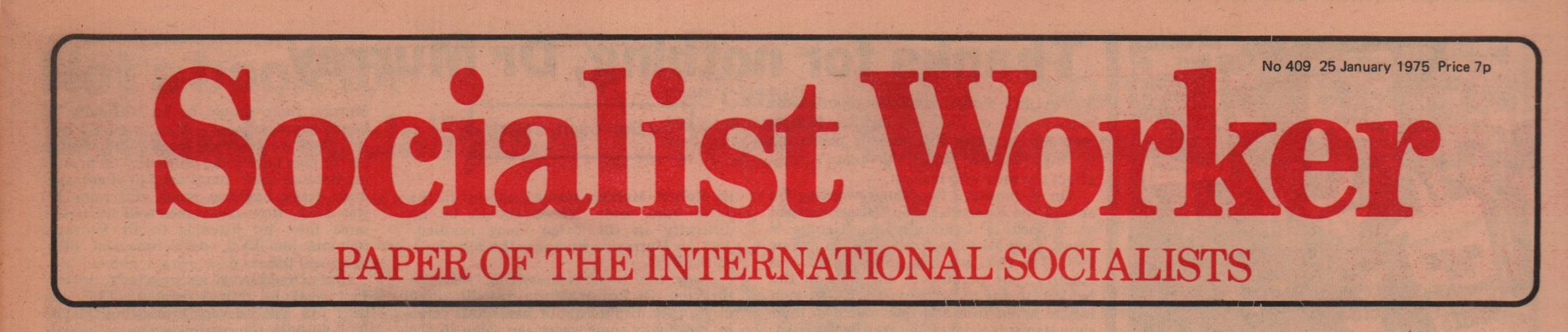 Socialist Worker Masthead