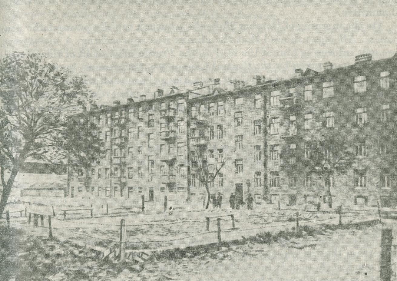 Photograph of building exterior of the house in Petrograd within which Lenin lived at Flat No. 42 when in hiding in 1917