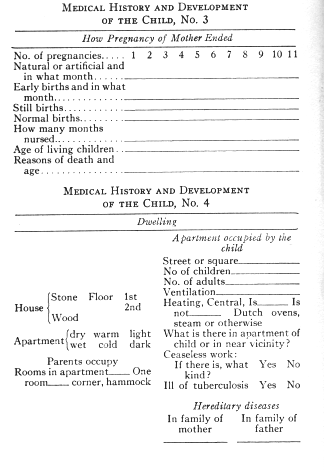 Medical History and Development of the Child, No. 3